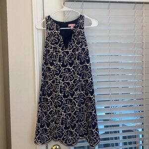 Lilly Pulitzer Navy/Gold Sand Dollar Dress
